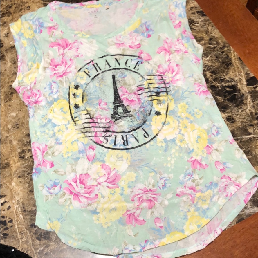 Guess Brand Floral Paris Tee